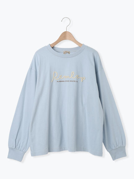 コード刺繍長袖Tシャツ（オフホワイト/ブラック/ブルー/キナリ）｜Samansa Mos2（サマンサ モスモス）通販