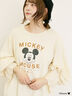 【Disney】ミッキーマウス/袖口レースロンT（グレー/モカ/キナリ）｜Samansa Mos2（サマンサ モスモス）通販