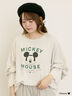 【Disney】ミッキーマウス/袖口レースロンT（グレー/モカ/キナリ）｜Samansa Mos2（サマンサ モスモス）通販