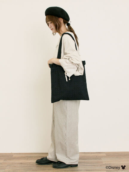 【Disney】ミッキーマウス/袖口レースロンT（グレー/モカ/キナリ）｜Samansa Mos2（サマンサ モスモス）通販