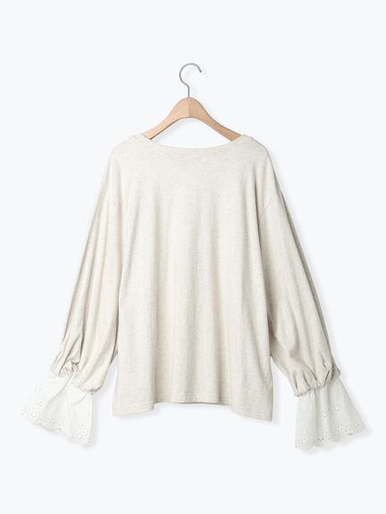 【Disney】ミッキーマウス/袖口レースロンT（グレー/モカ/キナリ）｜Samansa Mos2（サマンサ モスモス）通販