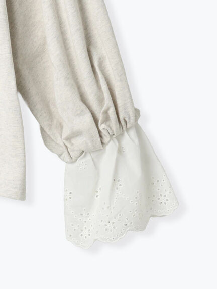 【Disney】ミッキーマウス/袖口レースロンT（グレー/モカ/キナリ）｜Samansa Mos2（サマンサ モスモス）通販