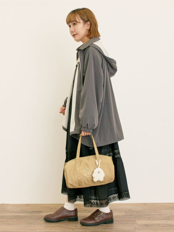 セール】 襟付きマウンテンパーカー（チャコールグレー/ベージュ