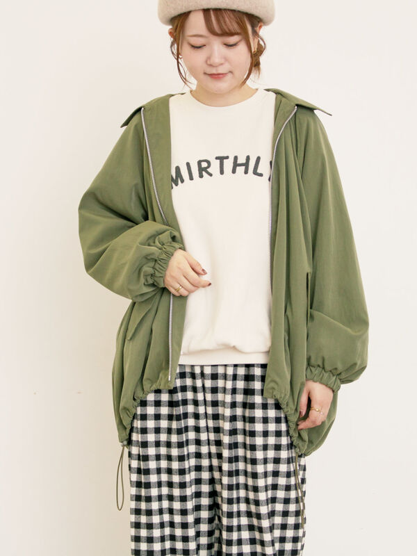 セール】 襟付きマウンテンパーカー（チャコールグレー/ベージュ