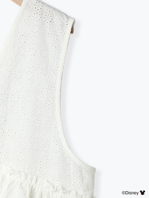 セール】 【Disney】ミッキーマウス/レース柄ベスト（オフホワイト