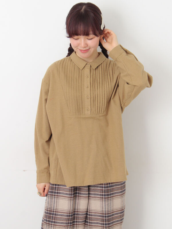 切替ピンタックブラウス（ベージュ）｜Samansa Mos2（サマンサ モスモス）通販