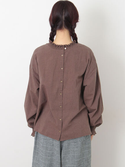 レースシャーリング2WAYブラウス（オフホワイト/チャコールグレー/ベージュ/ブラウン）｜Samansa Mos2（サマンサ モスモス）通販