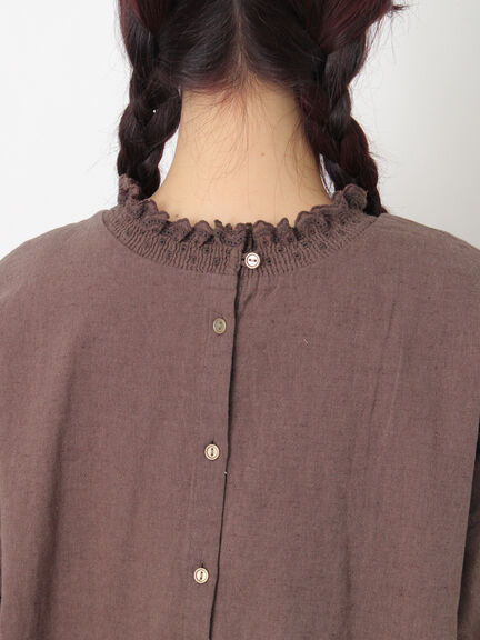 レースシャーリング2WAYブラウス（オフホワイト/チャコールグレー/ベージュ/ブラウン）｜Samansa Mos2（サマンサ モスモス）通販