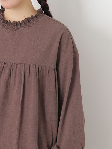 レースシャーリング2WAYブラウス（オフホワイト/チャコールグレー/ベージュ/ブラウン）｜Samansa Mos2（サマンサ モスモス）通販