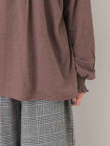 レースシャーリング2WAYブラウス（オフホワイト/チャコールグレー/ベージュ/ブラウン）｜Samansa Mos2（サマンサ モスモス）通販