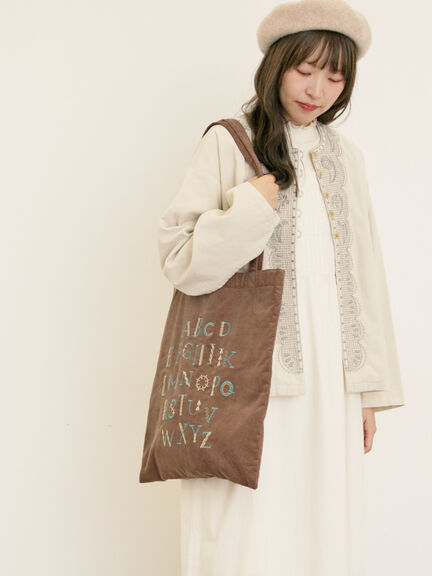 【マカベアリス×Samansa Mos2】刺繍トートバッグ（ブラック/ブラウン/キナリ）｜Samansa Mos2（サマンサ モスモス）通販