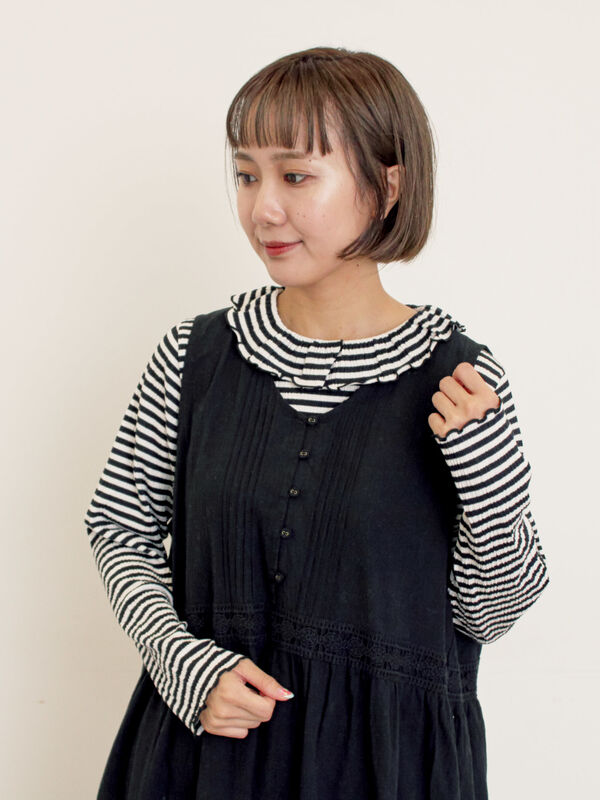 セール】 【S/Mサイズ】レースティアードノースリーブワンピース