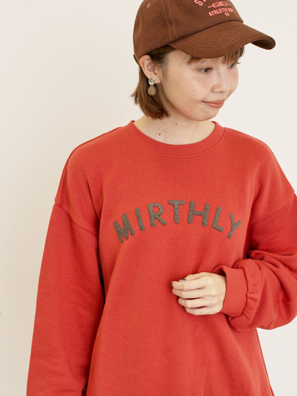 飛び裏毛ざっくり刺繍ロゴスウェット（レッド/ブラウン/キナリ）｜Samansa Mos2（サマンサ モスモス）通販