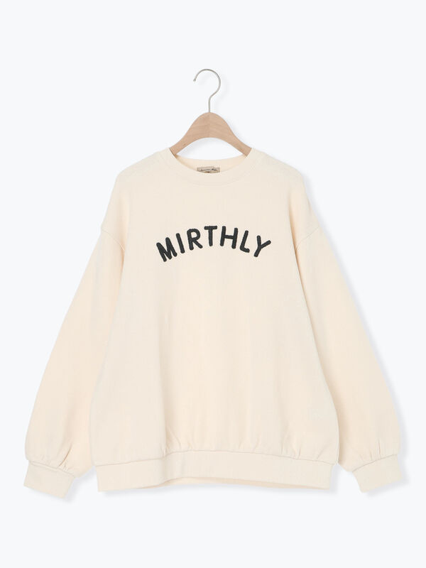 飛び裏毛ざっくり刺繍ロゴスウェット（レッド/ブラウン/キナリ