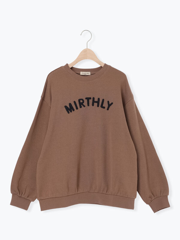 飛び裏毛ざっくり刺繍ロゴスウェット(レッド/ブラウン/キナリ 飛び裏毛ざっくり刺繍ロゴスウェット(レッド/ブラウン/キナリ