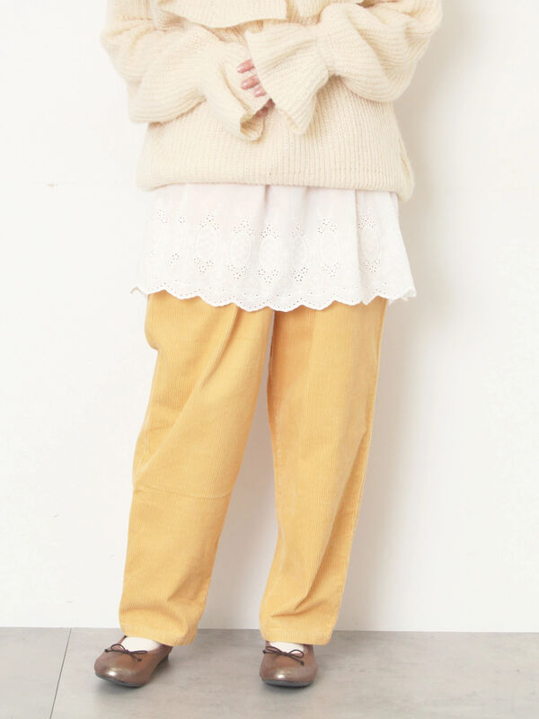【M/Lサイズ】コーディロイテーパードパンツ（イエロー）｜Samansa Mos2（サマンサ モスモス）通販