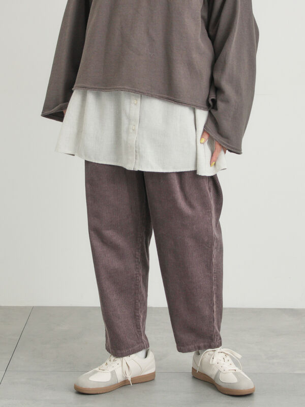 セール】 【M/Lサイズ】コーディロイテーパードパンツ（ベージュ/モカ