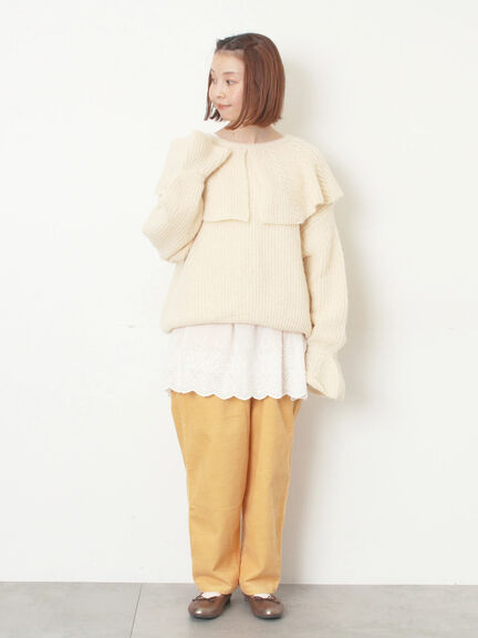 【M/Lサイズ】コーディロイテーパードパンツ（ベージュ/モカ/イエロー/ミント）｜Samansa Mos2（サマンサ モスモス）通販