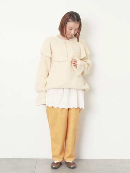 【M/Lサイズ】コーディロイテーパードパンツ（ベージュ/モカ/イエロー/ミント）｜Samansa Mos2（サマンサ モスモス）通販