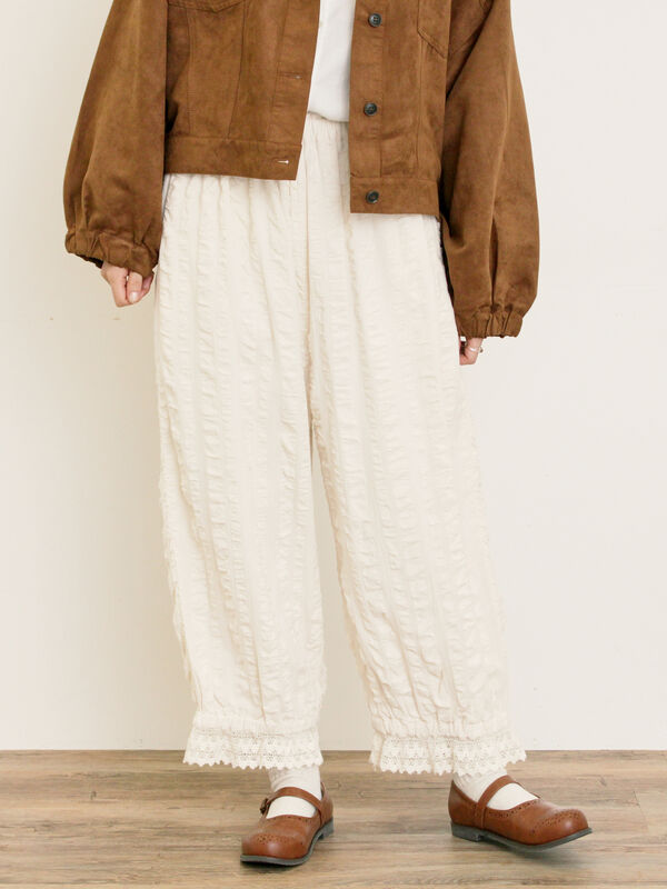 COMMEdesGARCONSコムコム　レースかぼちゃパンツ COMME des GARCONS コムデギャルソンCOMME 総レースかぼちゃパンツ 黒