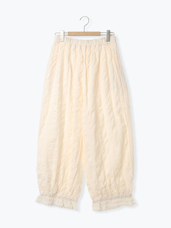 mofmof Samansa Mos2 裾スカラップかぼちゃパンツ2色 セール】 【M/Lサイズ】裾スカラップかぼちゃパンツ（ブラック/モカ