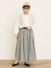 配色ベルトギャザースカート(ブラック/ベージュ/ブルー)|Samansa Mos2(サマンサ モスモス)通販