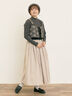 配色ベルトギャザースカート(ブラック/ベージュ/ブルー)|Samansa Mos2(サマンサ モスモス)通販