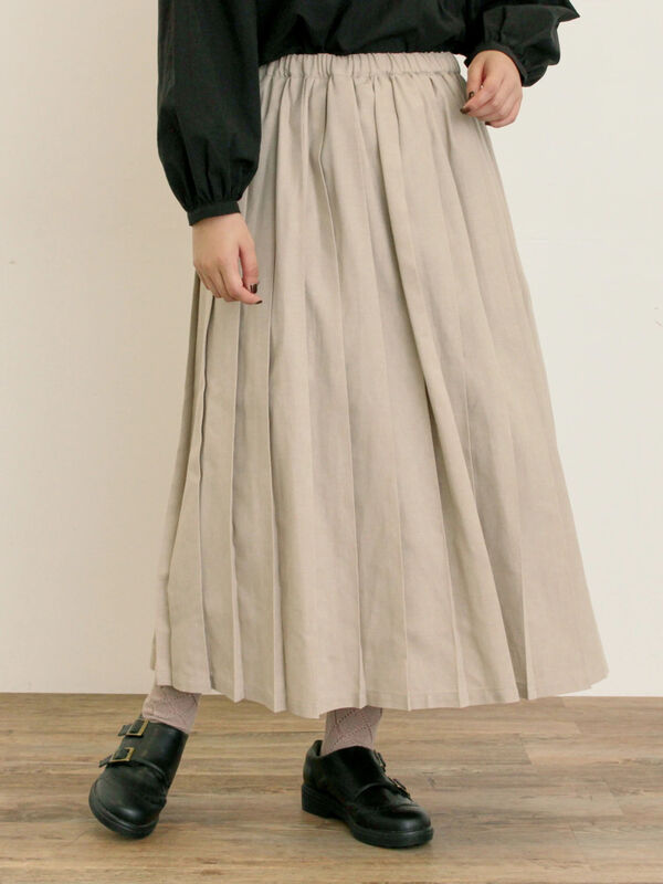 セール】 プリーツスカート（チャコールグレー/ベージュ/ブラウン