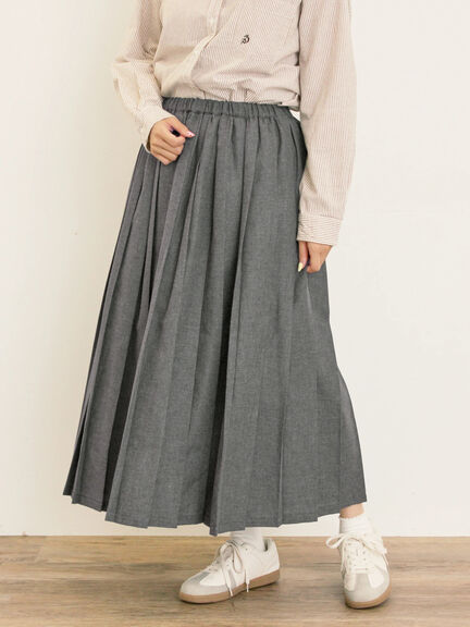 プリーツスカート（チャコールグレー/ベージュ/ブラウン/グリーン）｜Samansa Mos2（サマンサ モスモス）通販