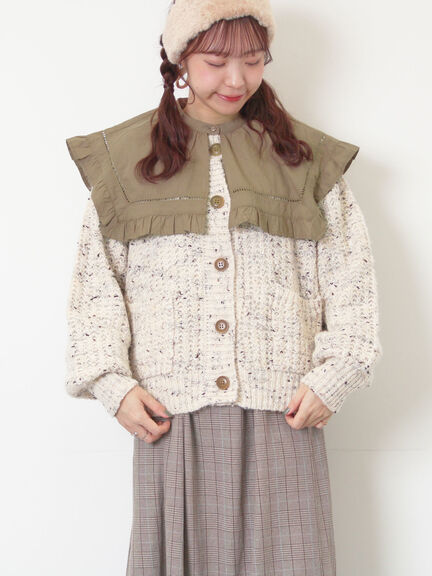 カラーネップローゲージカーディガン（チャコールグレー/ブラウン/グリーン/キナリ）｜Samansa Mos2（サマンサ モスモス）通販