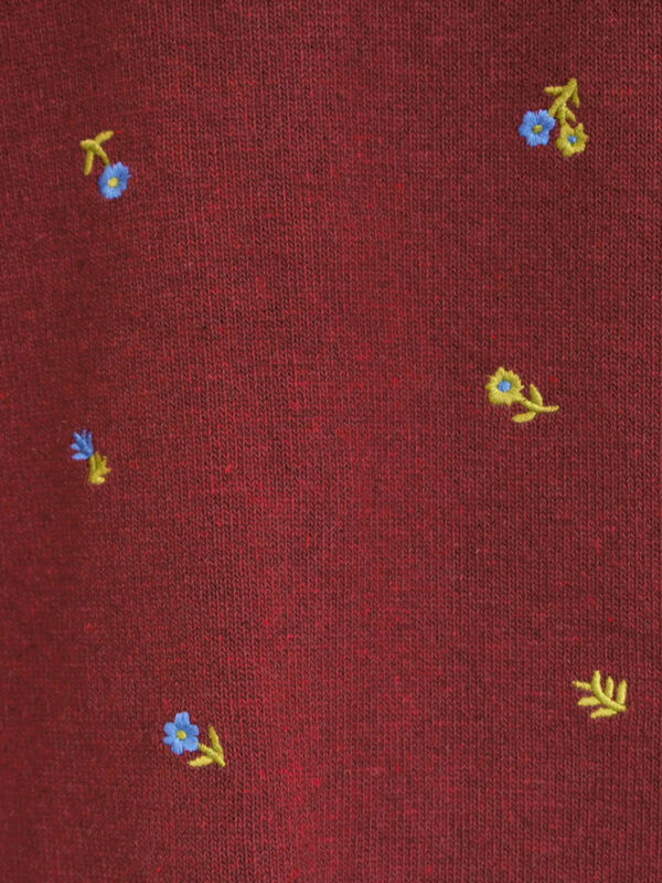 セール】 花柄総刺繍ニットカーディガン（ブラック/ボルドー/オレンジ
