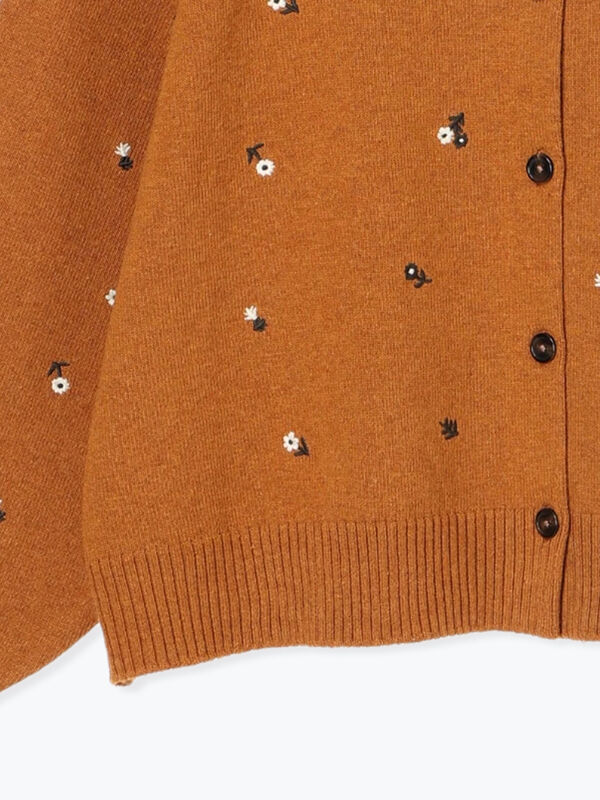 HANAEMORI 花柄刺繍 長袖カーディガン 　新品未使用♡ antiqua カーディガン 花柄刺繍カーディガン レディース