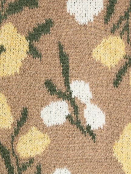 ループ花柄ジャガードニットカーディガン（グレー/ピンク/モカ/キナリ）｜Samansa Mos2（サマンサ モスモス）通販