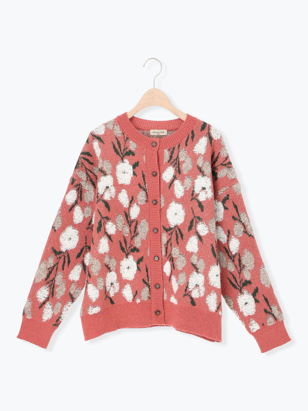 タグ付き新品パーリーゲイツ 花柄カーディガン PEARLY GATES（パーリーゲイツ） カーディガン 7G 部分JQ×ソーラー