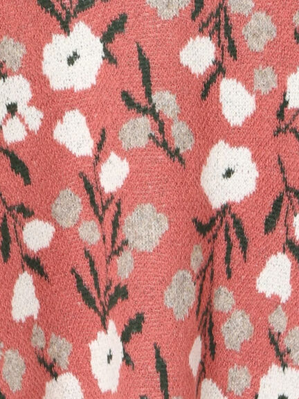 ループ花柄ジャガードニットカーディガン（グレー/ピンク/モカ/キナリ）｜Samansa Mos2（サマンサ モスモス）通販