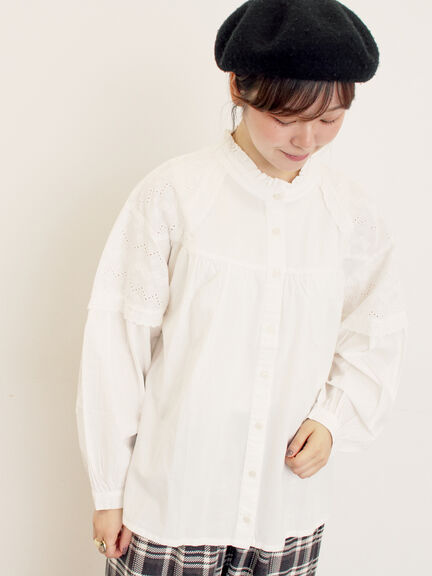 ボレロ風刺繍ブラウス（オフホワイト/ブラック/モカ）｜Samansa Mos2（サマンサ モスモス）通販