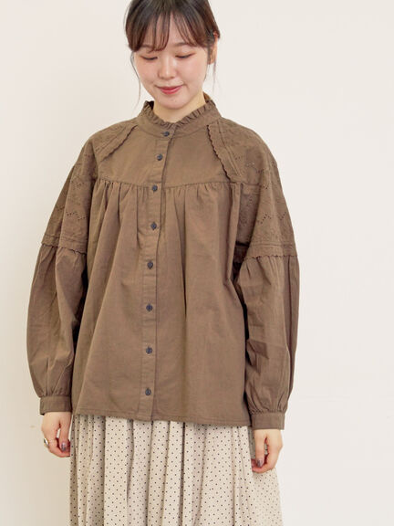 ボレロ風刺繍ブラウス（オフホワイト/ブラック/モカ）｜Samansa Mos2（サマンサ モスモス）通販