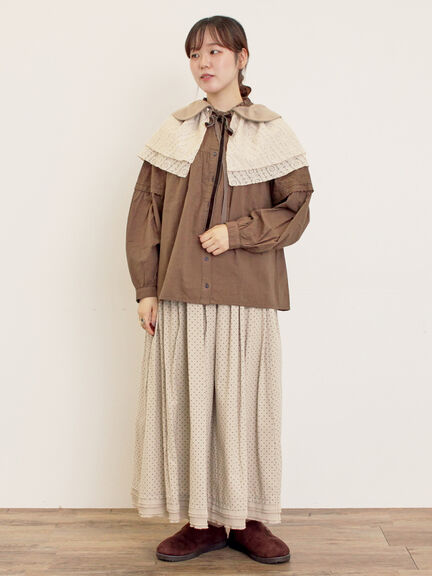 ボレロ風刺繍ブラウス（オフホワイト/ブラック/モカ）｜Samansa Mos2（サマンサ モスモス）通販