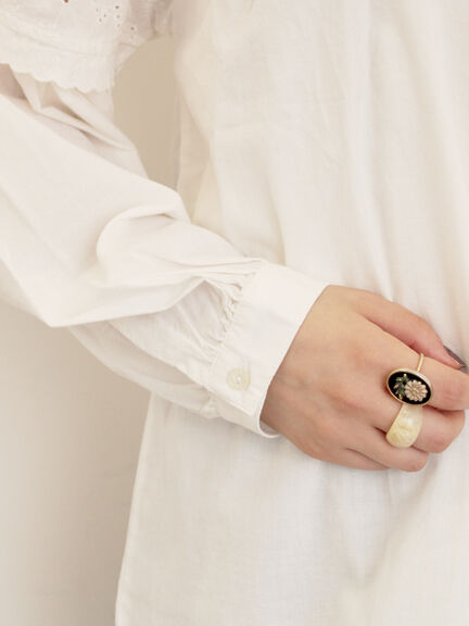 ボレロ風刺繍ブラウス（オフホワイト/ブラック/モカ）｜Samansa Mos2（サマンサ モスモス）通販