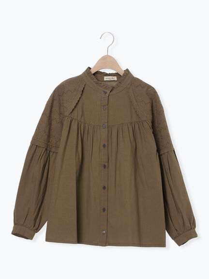 ボレロ風刺繍ブラウス（オフホワイト/ブラック/モカ）｜Samansa Mos2（サマンサ モスモス）通販