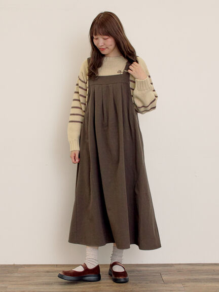 前タックジャンパースカート（チャコールグレー/ブラウン/ブルー/キナリ）｜Samansa Mos2（サマンサ モスモス）通販