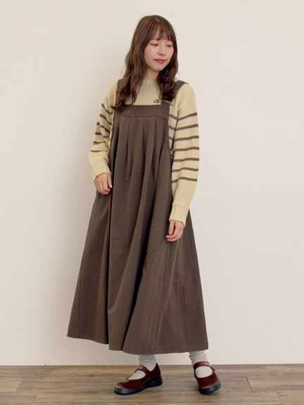 前タックジャンパースカート（チャコールグレー/ブラウン/ブルー/キナリ）｜Samansa Mos2（サマンサ モスモス）通販