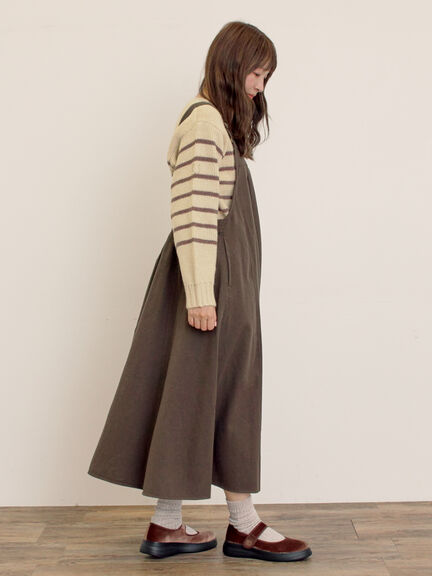 前タックジャンパースカート（チャコールグレー/ブラウン/ブルー/キナリ）｜Samansa Mos2（サマンサ モスモス）通販