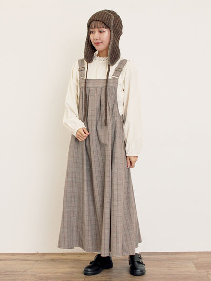 前タックジャンパースカート（チャコールグレー/ブラウン/ブルー/キナリ）｜Samansa Mos2（サマンサ モスモス）通販