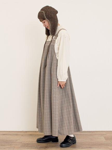 前タックジャンパースカート（チャコールグレー/ブラウン/ブルー/キナリ）｜Samansa Mos2（サマンサ モスモス）通販