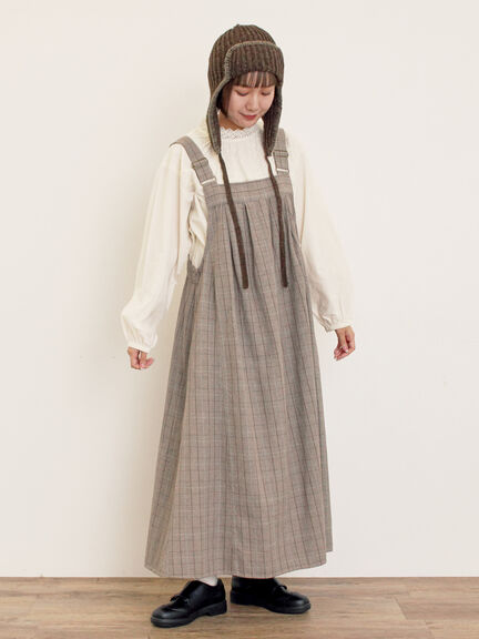 前タックジャンパースカート（チャコールグレー/ブラウン/ブルー/キナリ）｜Samansa Mos2（サマンサ モスモス）通販