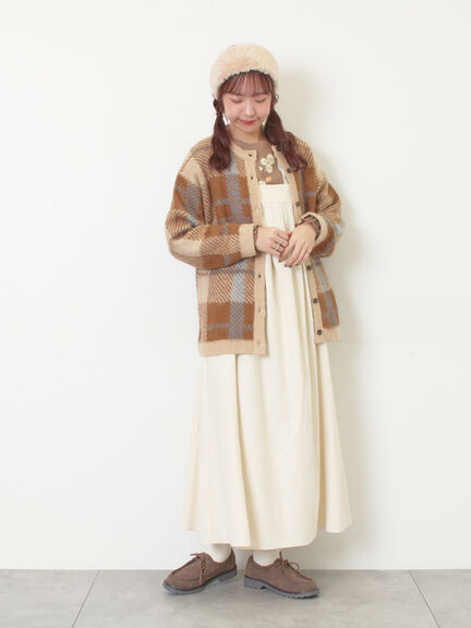 前タックジャンパースカート（チャコールグレー/ブラウン/ブルー/キナリ）｜Samansa Mos2（サマンサ モスモス）通販