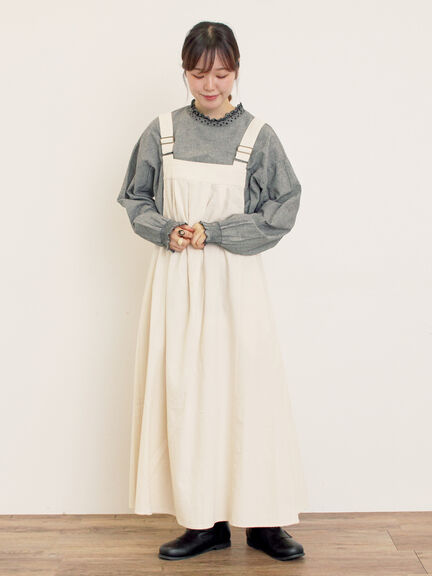 前タックジャンパースカート（チャコールグレー/ブラウン/ブルー/キナリ）｜Samansa Mos2（サマンサ モスモス）通販