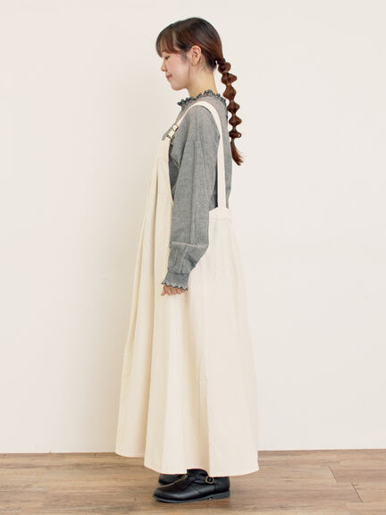 前タックジャンパースカート（チャコールグレー/ブラウン/ブルー/キナリ）｜Samansa Mos2（サマンサ モスモス）通販