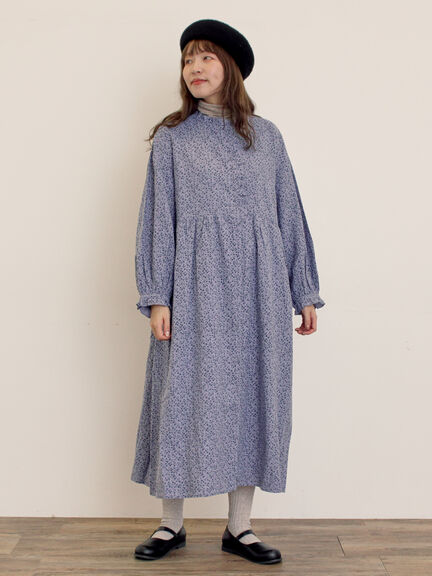 【Cross×Linen】フリルワンピース《S/Mサイズ》（チャコールグレー/ピンク/ベージュ/ブルー/キナリ）｜Samansa Mos2（サマンサ モスモス）通販